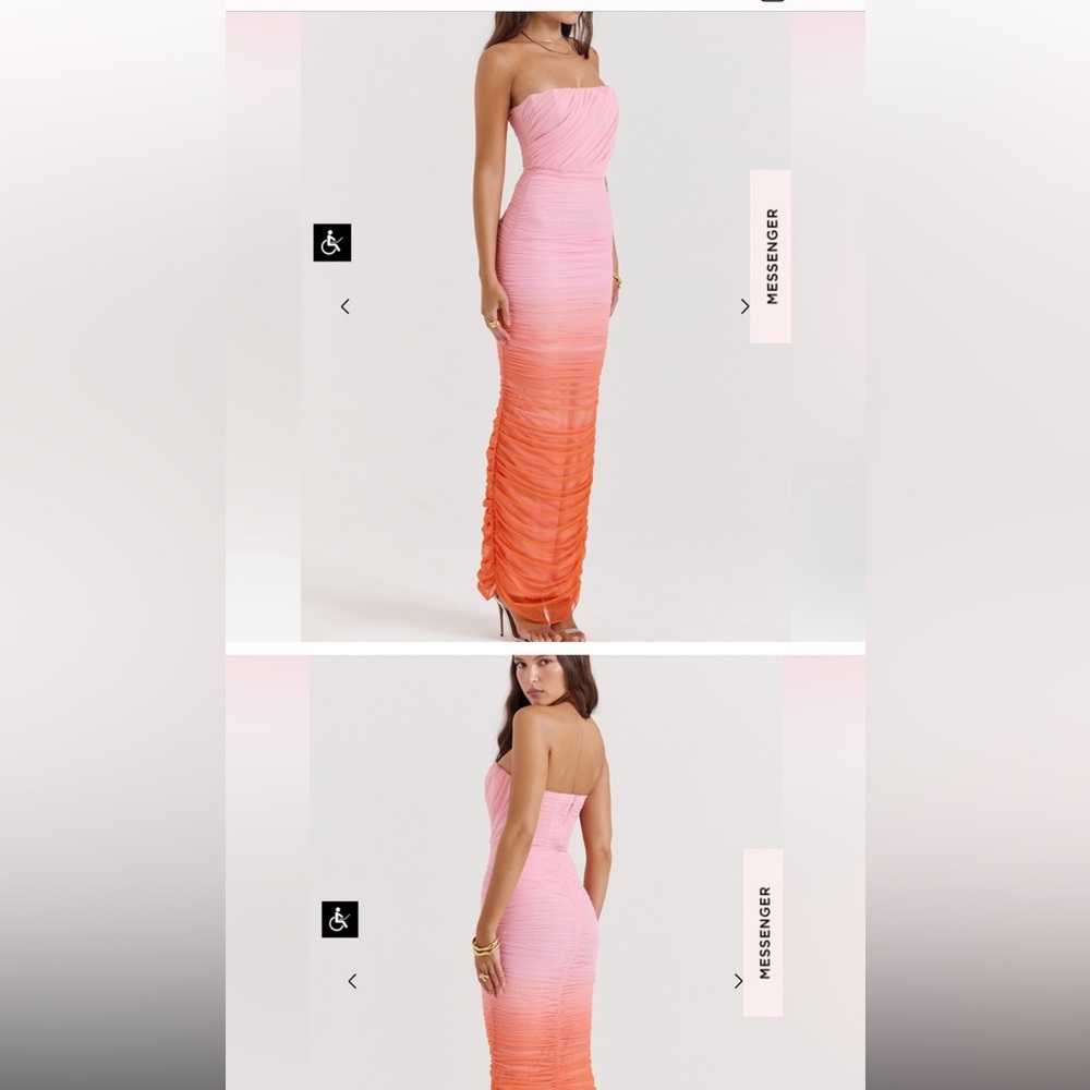House of CB Sapphire Gathered Maxi Dress Ombre
